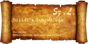 Szilák Lukrécia névjegykártya